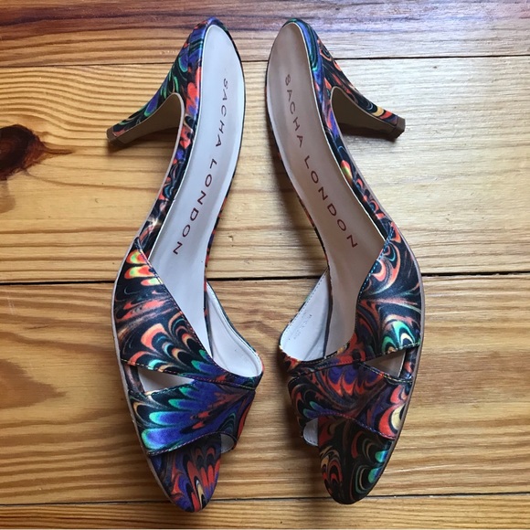 Sacha London Mulit-Colored Mules Heels, EUC, 8 - Picture 5 of 12